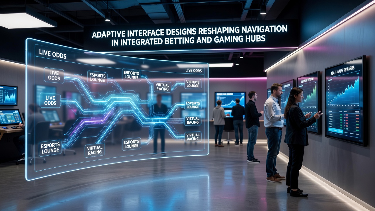 Adaptive interface designs in integrated betting and gaming platforms showing dynamic navigation elements