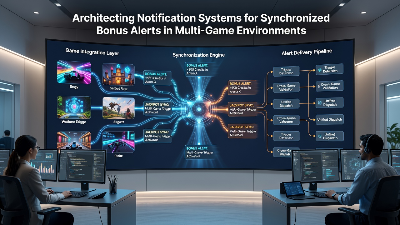 Screenshot of a synchronized bonus alert appearing across poker and live dealer interfaces in a WordPress casino build