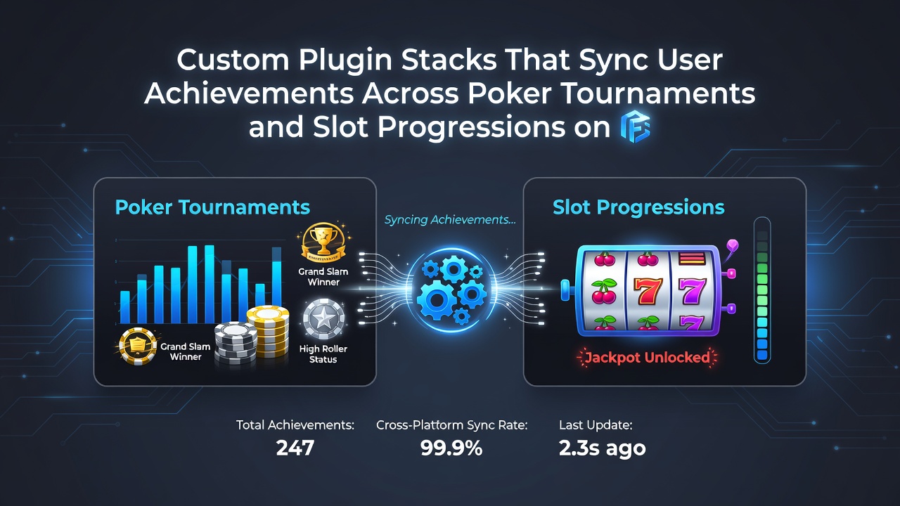 Screenshot of synchronized achievement dashboard displaying poker and slot progress together