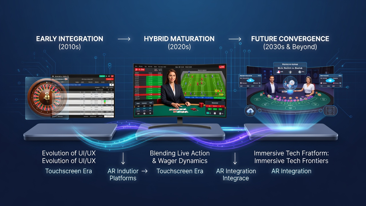 Modern hybrid interface displaying synchronized live dealer blackjack and in-play basketball betting on a mobile device in 2026